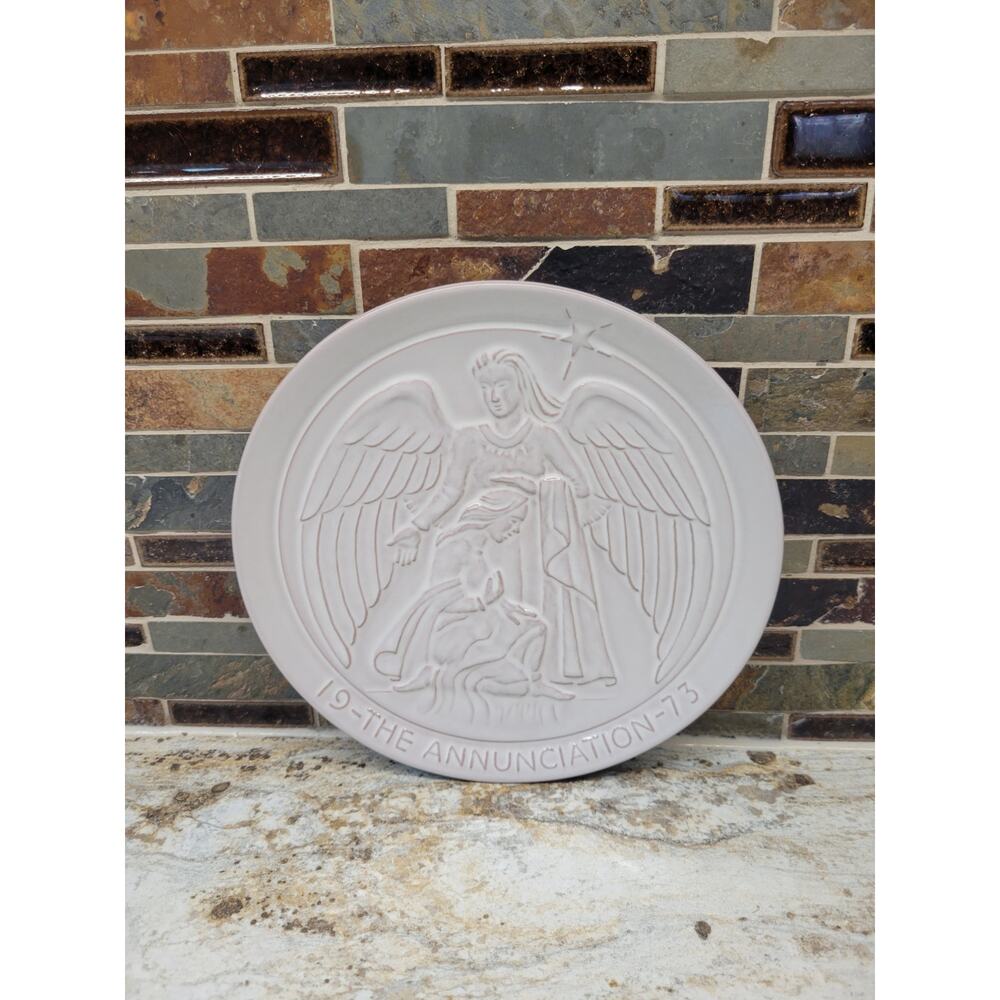 Vintage Frankoma Pottery Annual Christmas Plate The Annunciation 1973 No Box